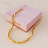 Bullion Gold Medusa Weave Link Gold Chain Slider Necklace