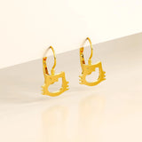 Bullion Gold Hello Kitty Cut-Out Leverback Earrings