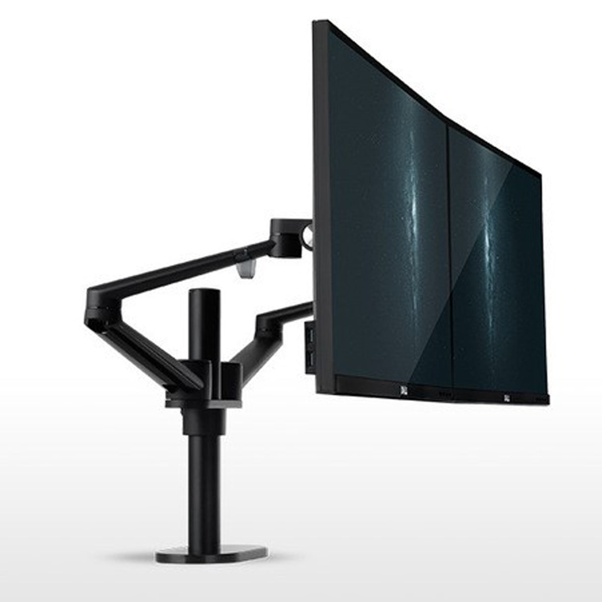 TODO Aluminium Dual Monitor Stand Desk Clamp Mount Bracket VESA 75-100mm up to 32"