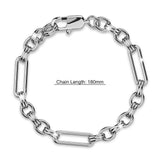 Bullion Gold Roxanne Oval Link Paperclip Chain White Gold Bracelet