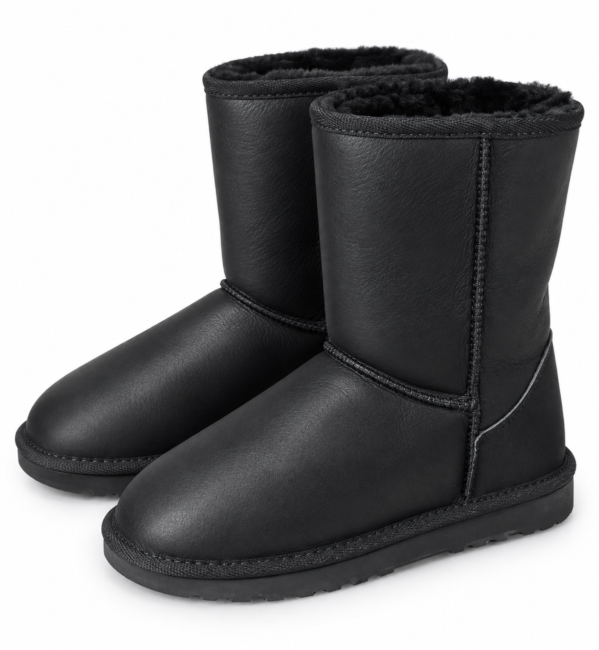 Australian Leather Ugg Classic Leather Short - Black - AU7