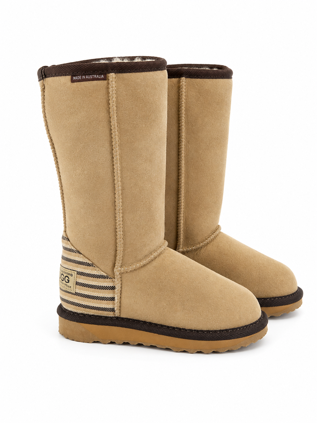 Australian Leather Ugg Long Stripe Uggs - Natural - AU4