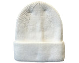 Cherry Red Cuff Beanie - White
