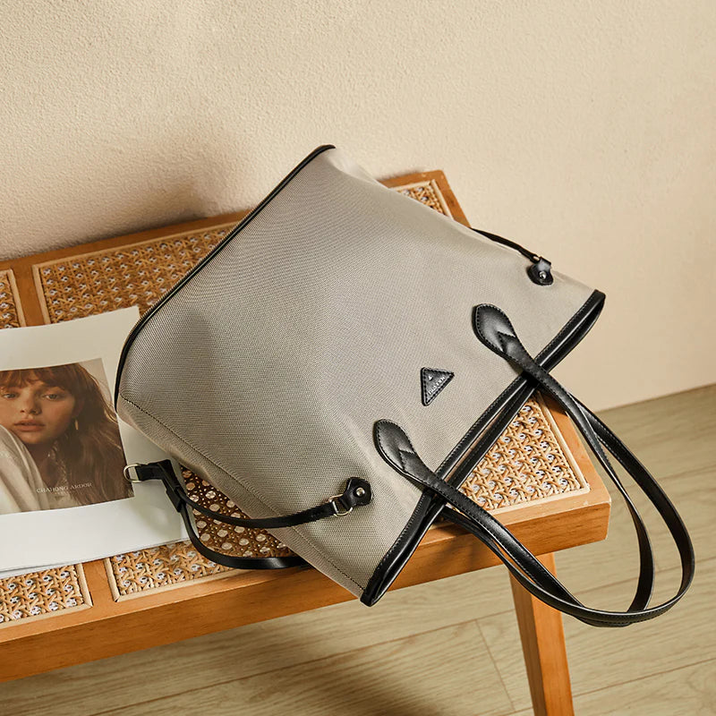 Nalandu Raleigh Large Capacity Canvas Commuter Tote Bag - Grey