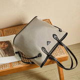 Nalandu Raleigh Large Capacity Canvas Commuter Tote Bag - Grey