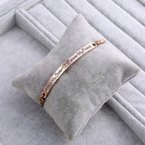 Bullion Gold Sisters Forever Inscriptions Rose Gold Bar Bracelet