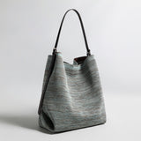 Woven Textile Hobo Shoulder Bag - Sage