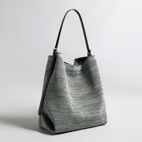 Woven Textile Hobo Shoulder Bag - Sage