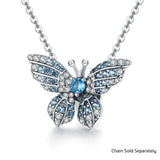 Solid 925 Sterling Silver Blue Butterfly Animal Pandora Inspired Charm
