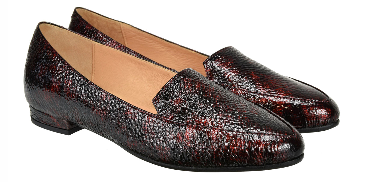 Bosccolo Womens Moccasin - Iridescent Burgundy