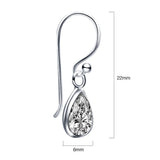 Solid 925 Sterling Silver Clear Drop French Earrings
