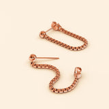 Bullion Gold Zeus Connector Ball Stud Rose Gold Layered Earrings