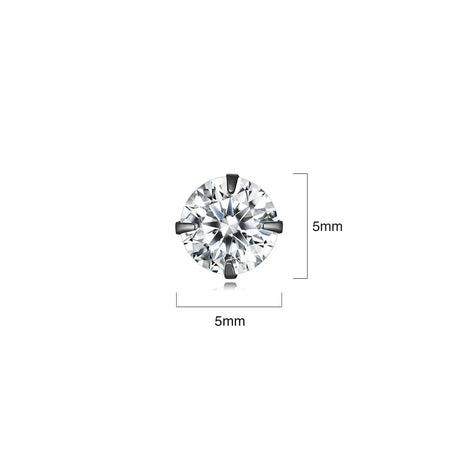Solid 925 Signature Silver Mary Anne Crystal Stud Earrings In Black Gold