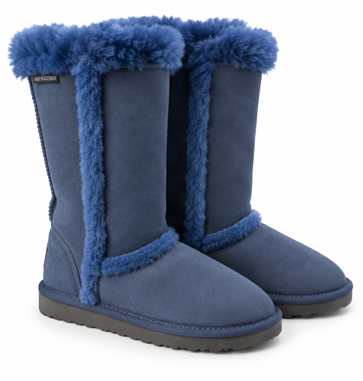Australian Leather Ugg Tall Sharling Trim - Navy - AU4