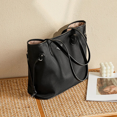 Nalandu Raleigh Large Capacity Canvas Commuter Tote Bag - Black