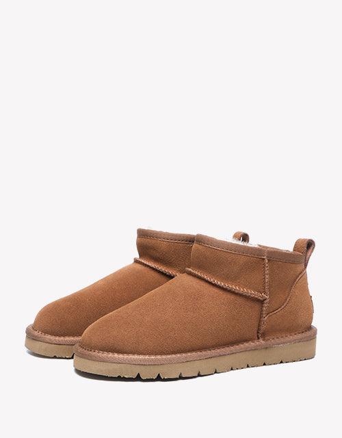 Julia Cow Suede Boots in Chestnut