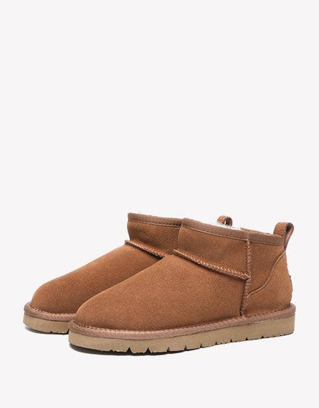 Julia Cow Suede Boots in Chestnut