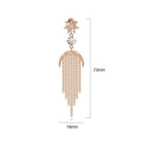 Bullion Gold Star Sun & Moon Diamonelle Chandelier Tassle Drop Earrings Rose Gold