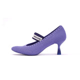 Fishnet Mary Jane Pumps - Purple