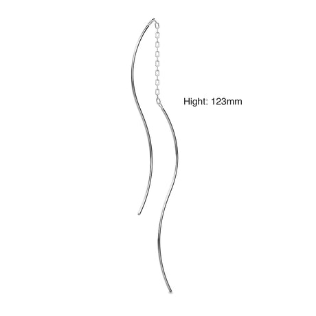 Solid 925 Sterling Silver Sleeky Dany Threader Earrings