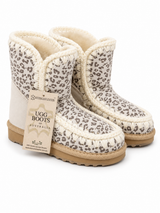 Australian Leather Ugg Mini Leopard Trim Eskimo - Silver - AU4