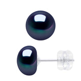 Earrings White Gold - Black Tahitian Style - Longueur 18 cm