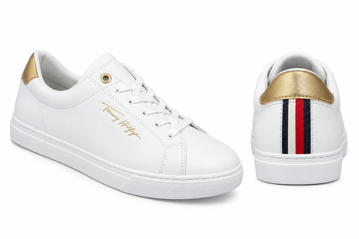 Tommy Hilfiger Stripe Low Trainers Juniors - White