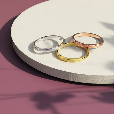 Bullion Gold Deva Glitter Textured Stacker Ring