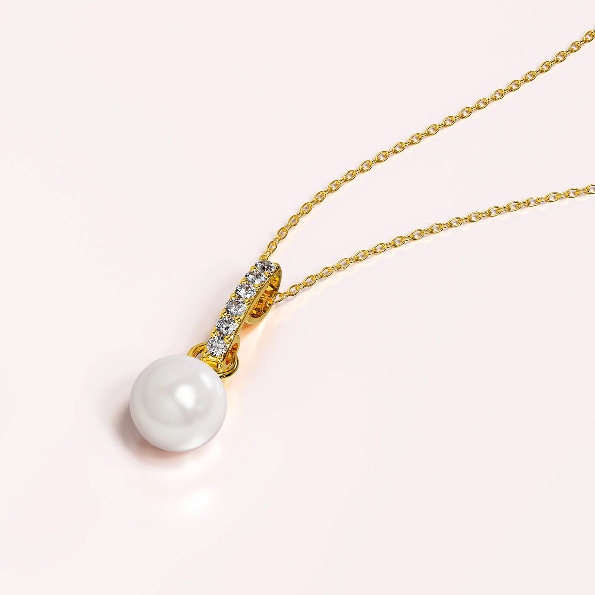 Krystal Couture Luminous Pearl Pendant Necklace in Gold Adorned with Crystals from Swarovski