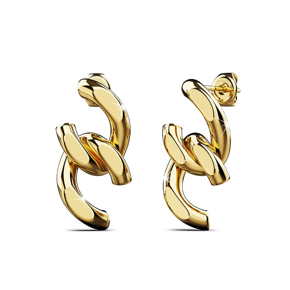 Bullion Gold Gilded Glamour Earrings in Gold