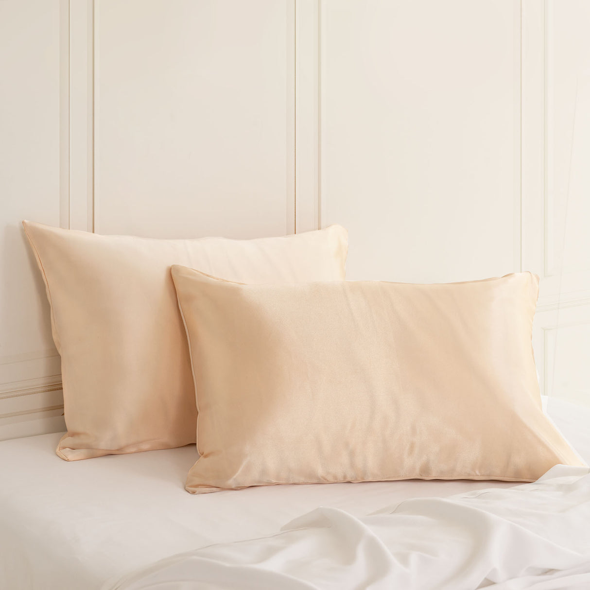 MULBERRY SILK PILLOW CASE TWIN PACK - SIZE: 51X76CM - CHAMPAGNE PINK