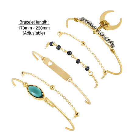 Bohemian 6-Piece Charm Bead Bracelet Set