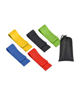 Exercise Pilates Yoga Loop Resistance Band Workout Physio Stretch Aerobics 5 Set + Bag