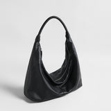 Vintage Leather Hobo Bag - Black