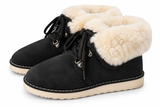 Australian Leather Ugg Lace Up Ankle Sheepskin Boot - Black - AU5
