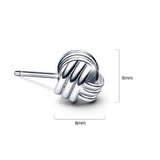 Solid 925 Sterling Silver 3 Strand Knot Earrings