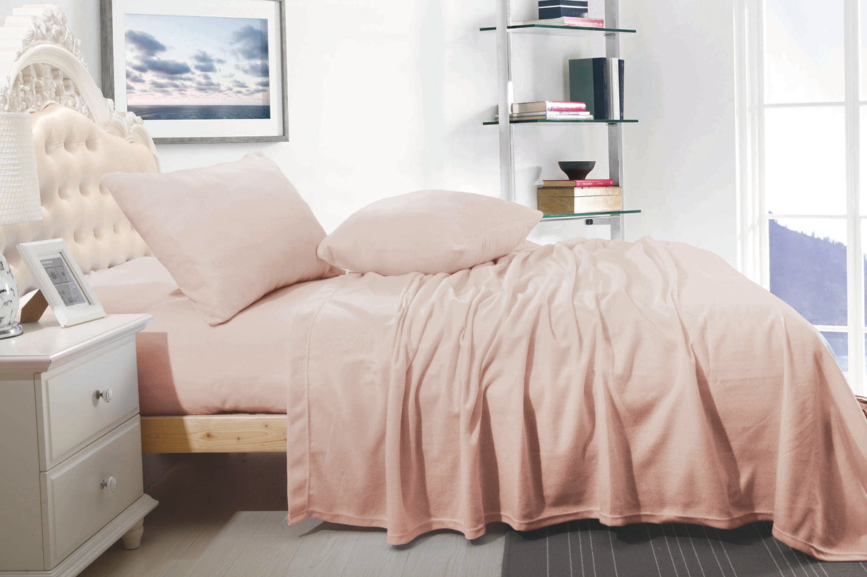 Cashmere Touch Flannelette Sheet Set -  Dusty Pink