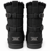 Australian Leather Ugg Clasicc Short Double Buckle - Black - AU4