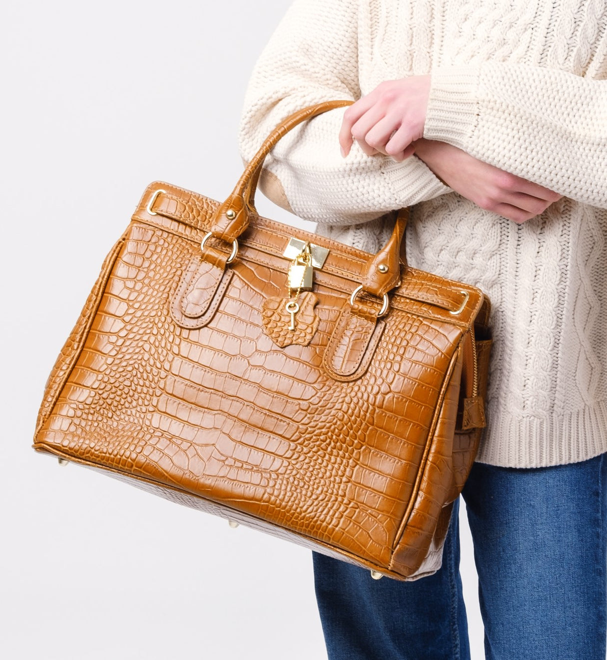 Bosccolo Tote - Croco Camel