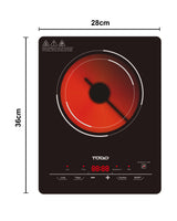 TODO 2000W Infrared Hotplate Electric Cooktop Tempered Crystal Glass Touch Control