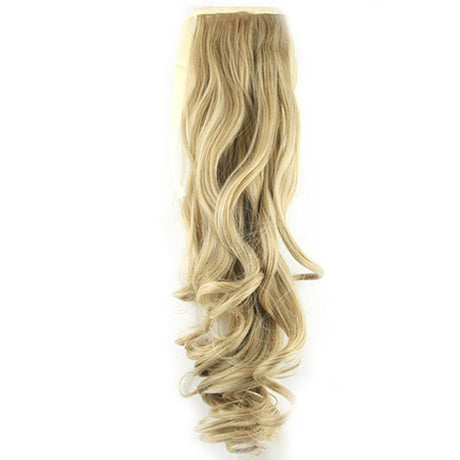 2Pcs 22" Dark Blonde Hair Extension Quality Synthetic Hair Ponytail Curly Wavy 2X