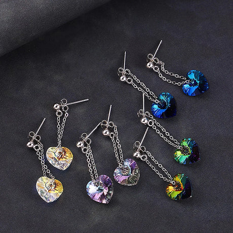 Krystal Couture My Love Dangle Earrings Embellished with Crystals from Swarovski Moonlight