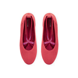 Rhinestone Cross Strap Knit Ballet Flats - Watermelon