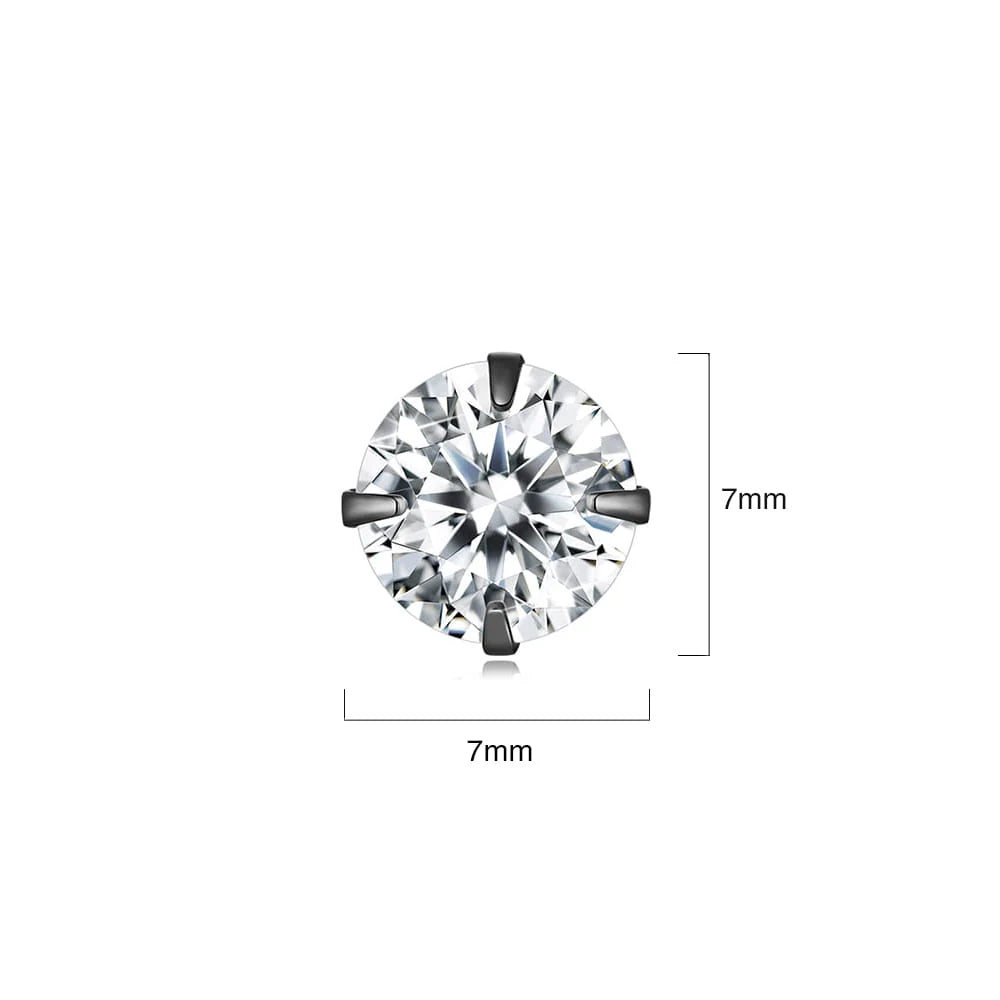 Solid 925 Signature Silver Mary Anne Crystal Stud Earrings In Black Gold