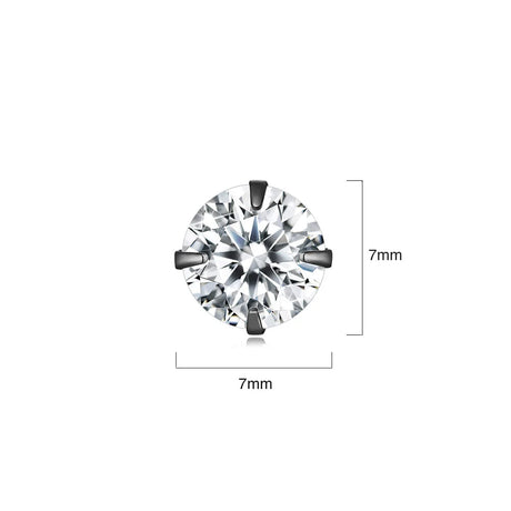 Solid 925 Signature Silver Mary Anne Crystal Stud Earrings In Black Gold