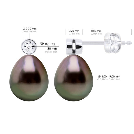 Earrings Prestige -Diamonds 0,02 Cts ( 2 X 0,01 Cts - Longueur 42 cm