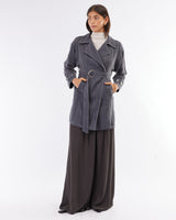 Amelius Elvie Linen Trench Jacket - Evening Blue