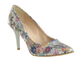 Bosccolo Womens High Heels - Flowers On Silver
