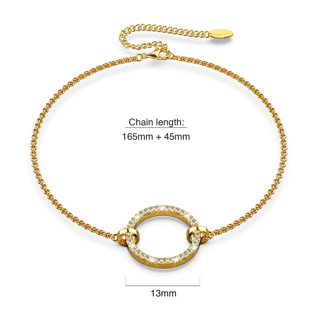 Boxed Orbit Earrings, Bracelet & Necklace Set with SWAROVSKI® Crystal in Gold