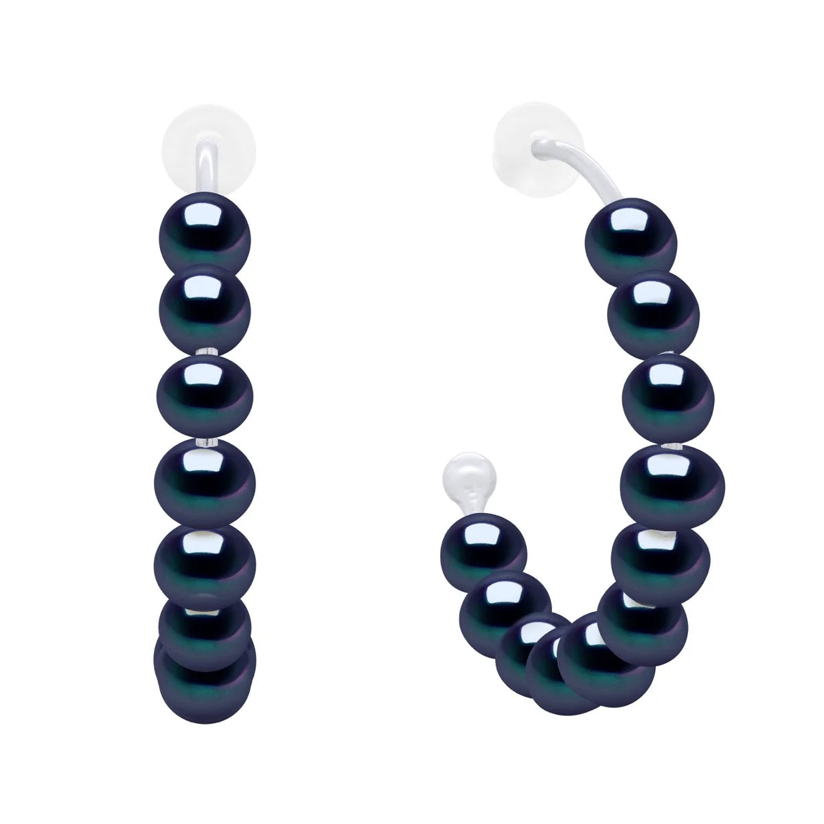 Earrings Freshwater Pearl Black Sterling Silver 4-5mm Stud